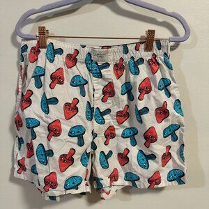 Men's Medium American Eagle boxers - quirky red & blue mushroom print
